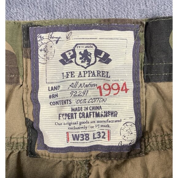 PJ Mark I-FE Apparel Pants Mens 38x32 Green Camo Cargo Military (Fits 36x29) - Picture 6 of 8